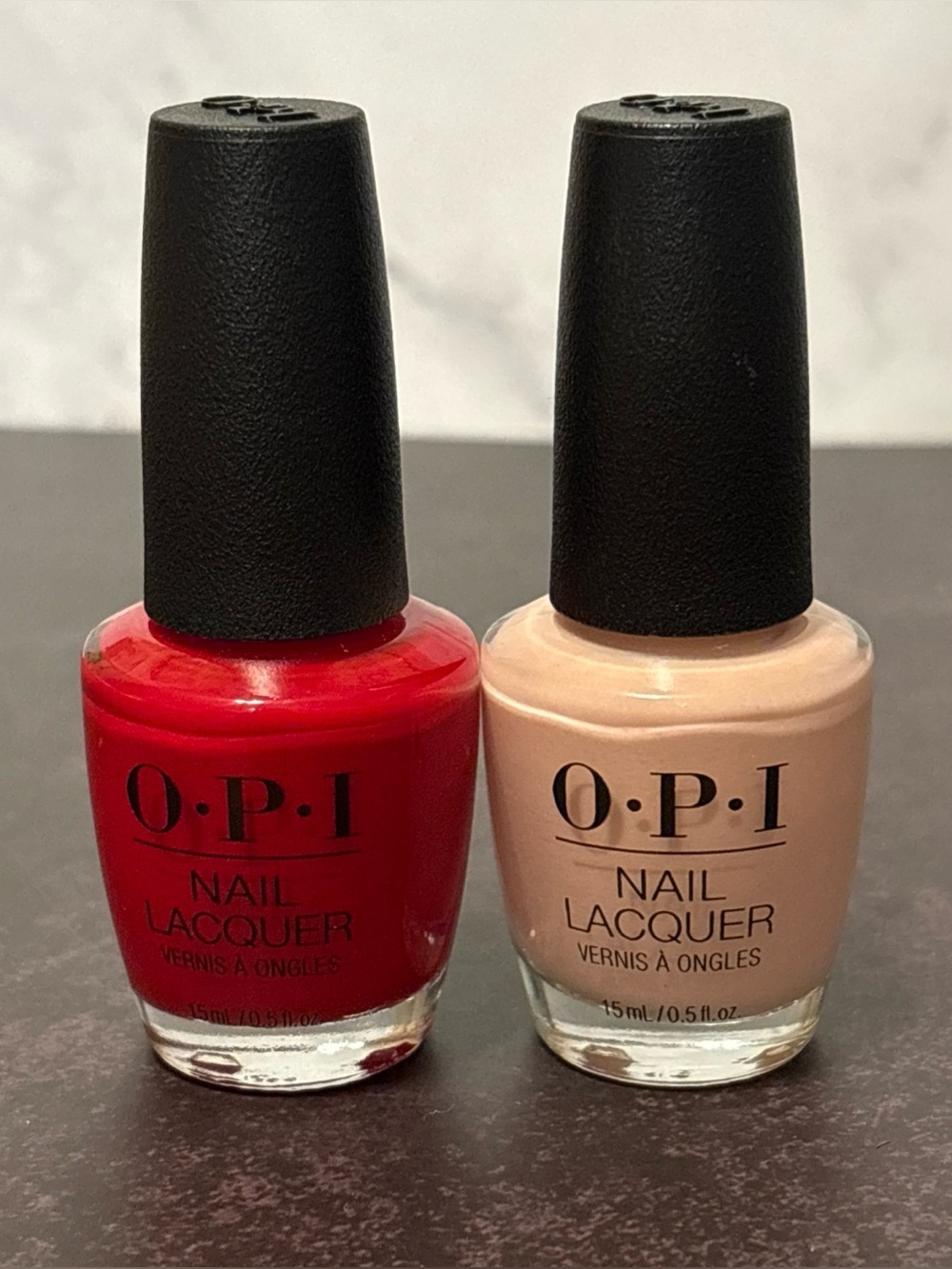 OPI Nail Lacquer Set —Big Apple Red and Bubble Bath